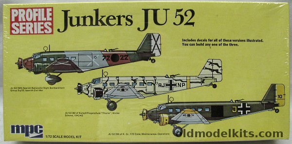 MPC 1/72 Junkers Ju-52 3MG/3M Profile Series - Spanish Civil War Group 2-g-22 / K.Gr. 172 Crete / Kampffliegerschule 'Thome' Winter Scheme 1942-43, 2-2006 plastic model kit